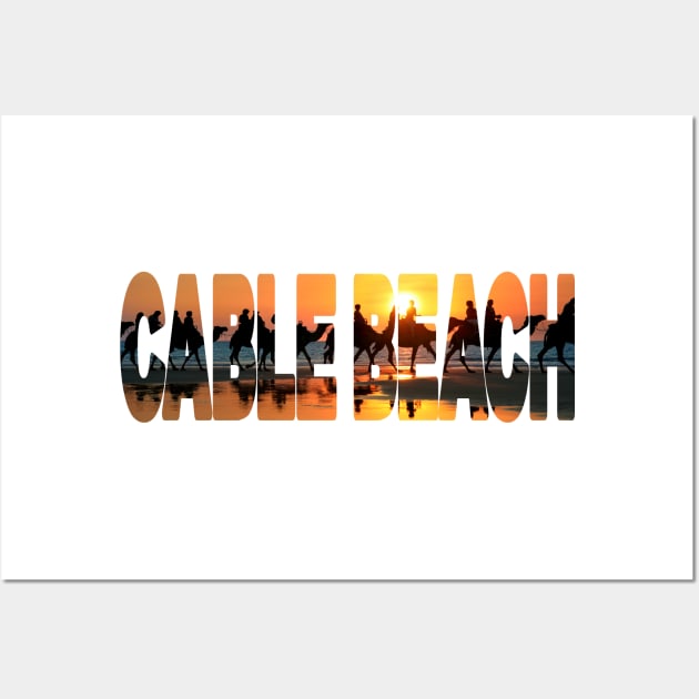 CABLE BEACH - Western Australia Sunset Camel Ride Wall Art by TouristMerch